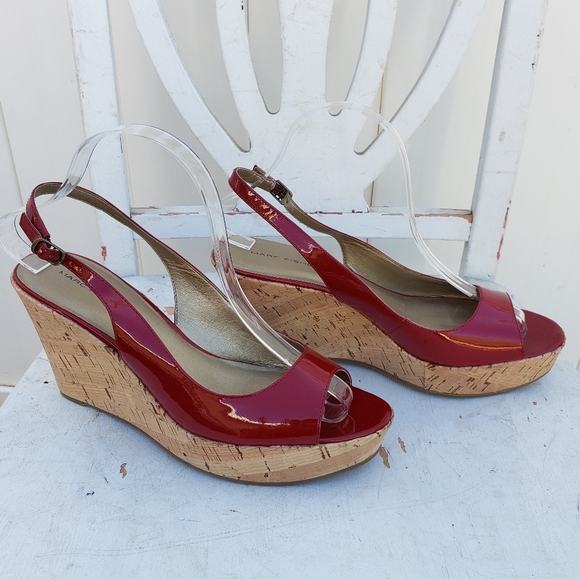 Marc Fisher Shoes - Marc Fisher red peep toe wedges